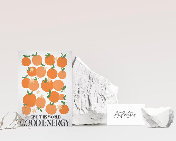 Give this world good energy Flower Quote Customized Gift Cards