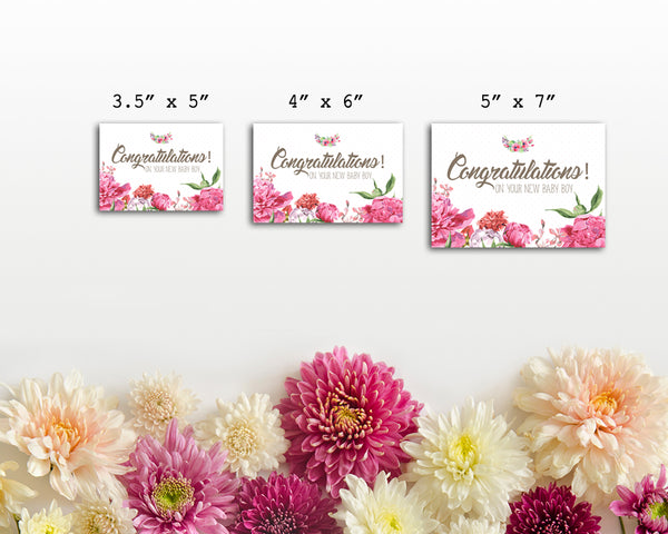 Congratulations On Your New Baby Boy Birth Announcements Customized Gift Cards