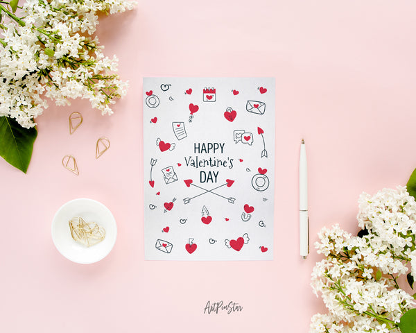 Valentine's Day with Realistic Hearts Customized Greeting Card
