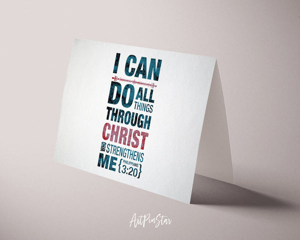I can do all things through christ Philippians 3:20 Bible Verse Customized Greeting Card