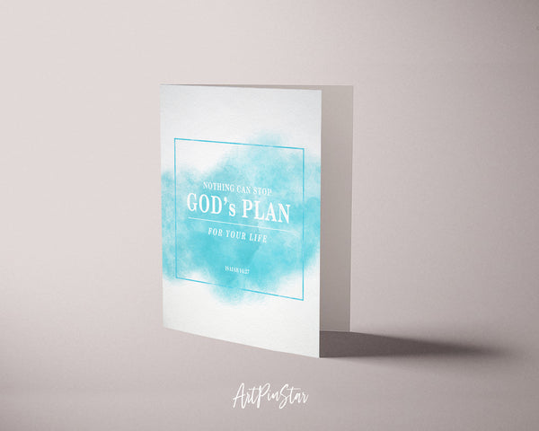 Nothing can stop God's plan for your life Isaiah 14:27 Bible Verse Customized Greeting Card