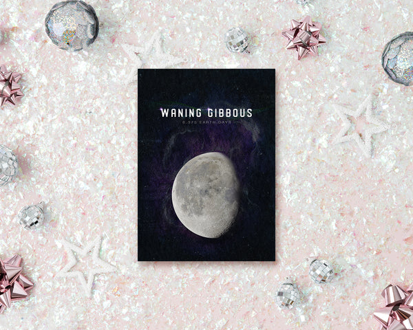 Waning Gibbous Moon Lunar Phases Customizable Greeting Card