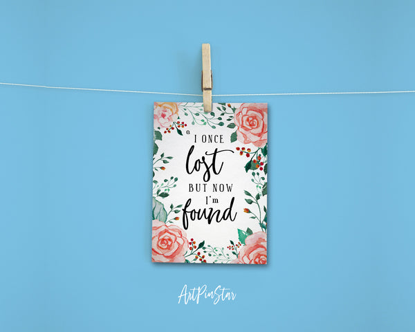 I once was lost but now I'm found Luke 15:10 Bible Verses Quote Customized Greeting Cards