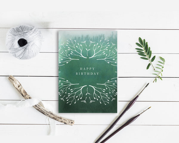 Happy Birthday Tree Customizable Greeting Cards
