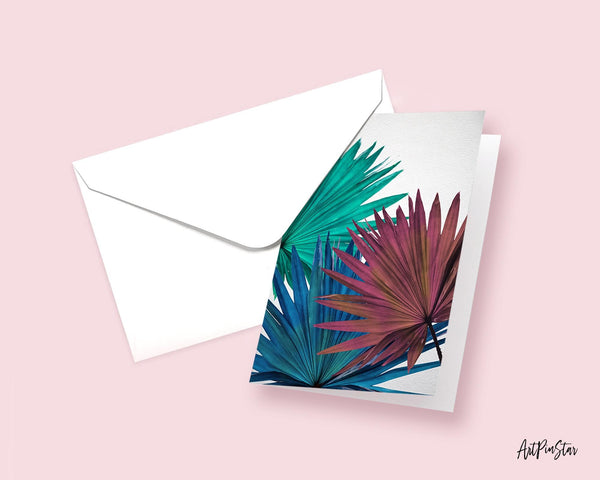 Green Palm Leaf Botanical Garden Customized Greeting Card