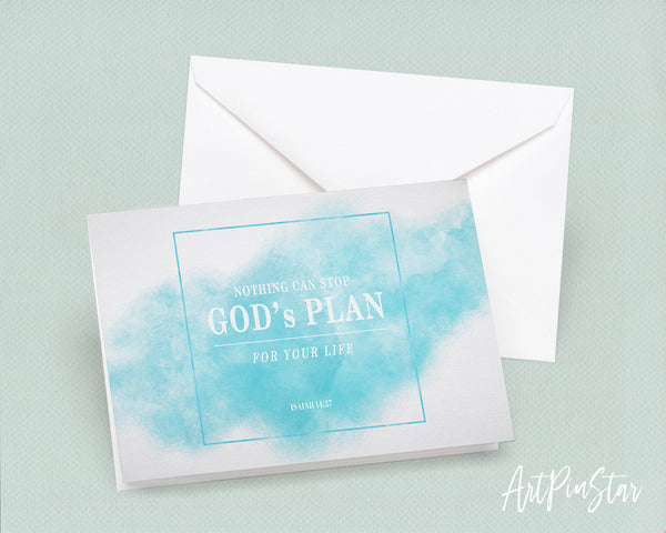 Nothing can stop God's plan for your life Isaiah 14:27 Bible Verse Customized Greeting Card