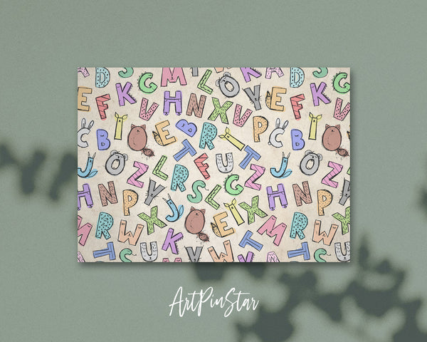 Alphabet Animal Letter Pattern A-Z Color Monogram Note Cards