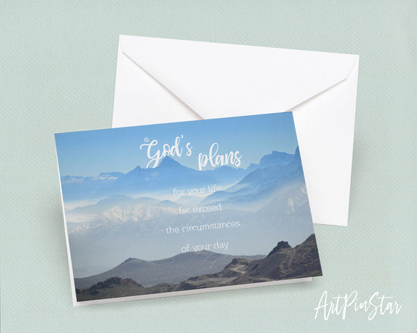 God's plans for your life far exceed the circumstances Bible Verse Customized Greeting Card