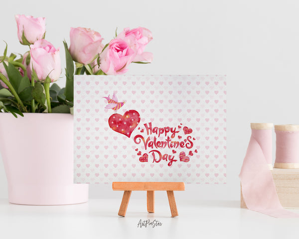 Red Heart Happy Valentine's Day Customized Greeting Card