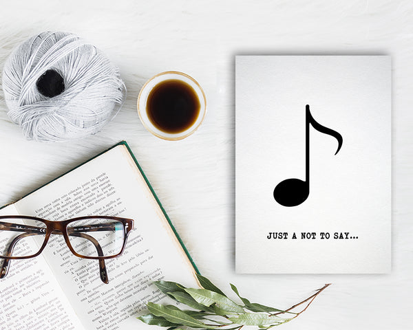 Just a little note to say Eighth Note Eighth Note Music Gift Ideas Customizable Greeting Card