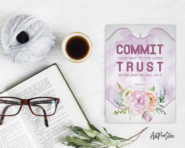 Commit your way to the Lord Bible Verse Customized Greeting Card