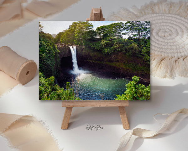 Rainbow Waterfall in Wailuku River State Park, Hilo, Hawaii Landscape Custom Greeting Cards