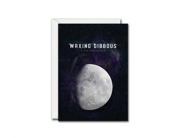 Waxing Gibbous Moon Lunar Phases Customizable Greeting Card