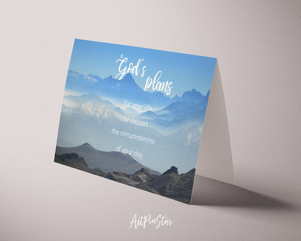 God's plans for your life far exceed the circumstances Bible Verse Customized Greeting Card