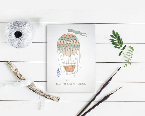 Make Today Ridiculously Amazing Ballon Customizable Greeting Cards