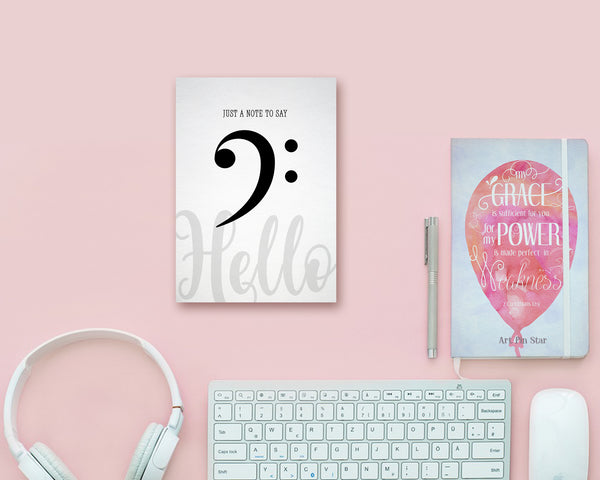 Just a note to say Hello Bass Clef Bass Clef Music Gift Ideas Customizable Greeting Card