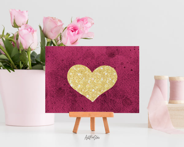 Gold Heart Valentine's Day Customized Greeting Card