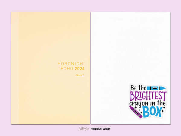 Be Brightest Crayon in the box Vinyl Die Cut Sticker, 2.75" x 2.45"
