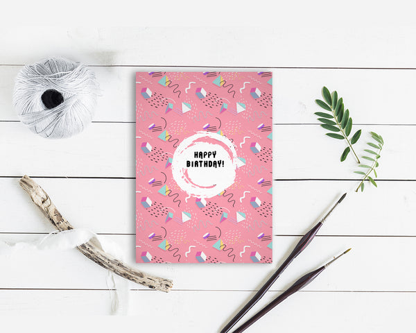 Happy Birthday Abstract Customizable Greeting Cards