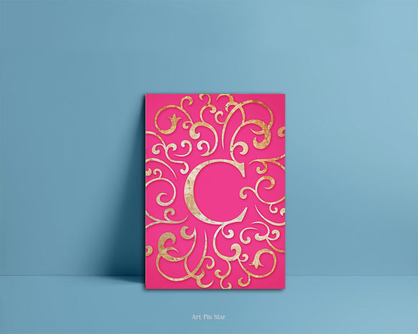 Alphabet Mandela Letter C Modern Monogram Note Cards