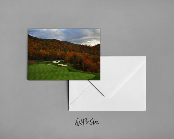 Nestled Mountains Fall Golf Course, North Carolina Landscape Custom Greeting Cards