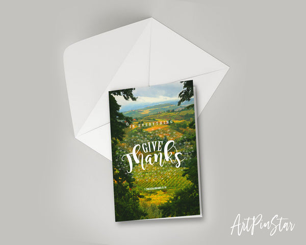 In everything give thanks 1 Thessalonians 5:18 Bible Verse Customized Greeting Card