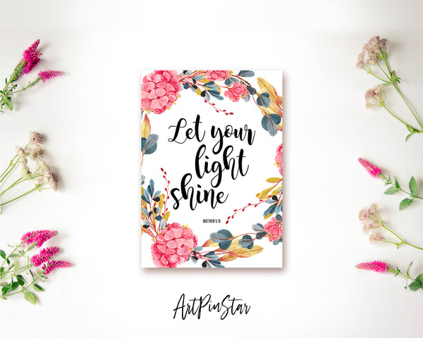 Let your light shine Bible Verse Customized Greeting Card