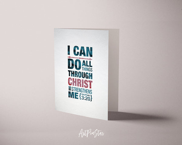 I can do all things through christ Philippians 3:20 Bible Verse Customized Greeting Card