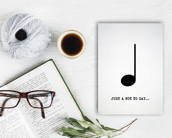 Just a little note to say Quarter Note Quarter Note Music Gift Ideas Customizable Greeting Card