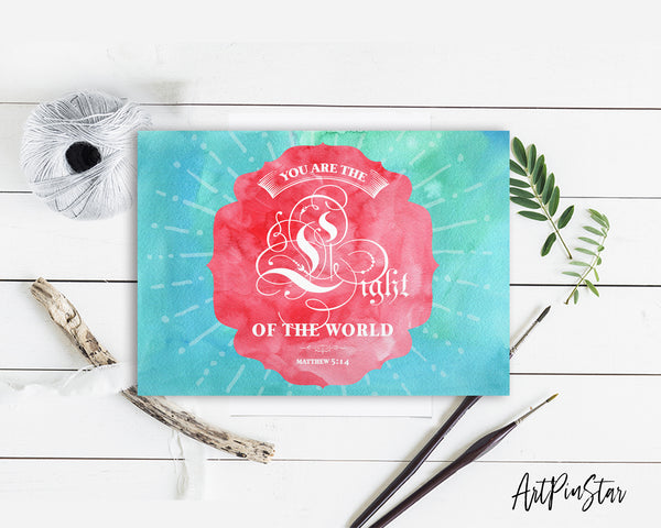 You are the Light of the world Matthew 5:14 Bible Verse Customized Greeting Card