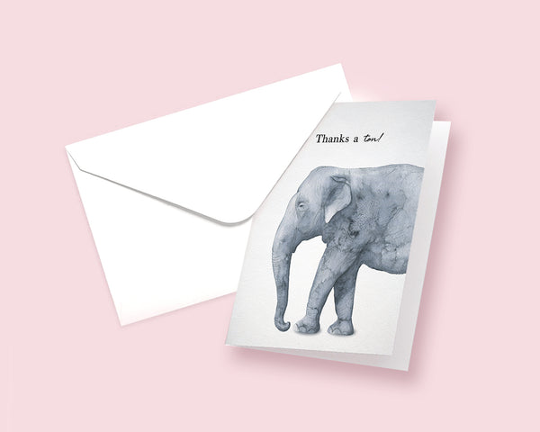 Thanka a ton Elephant Animal Greeting Cards
