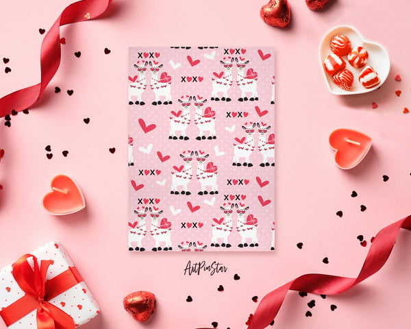 Valentine's Day Llamas and XOXO Customized Greeting Card