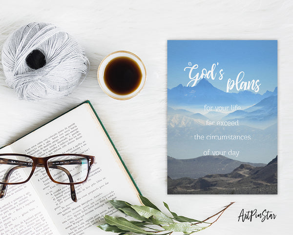 God's plans for your life far exceed the circumstances Bible Verse Customized Greeting Card