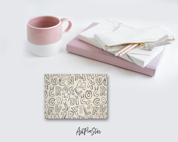 Alphabet Animal Letter Pattern A-Z Line Monogram Note Cards