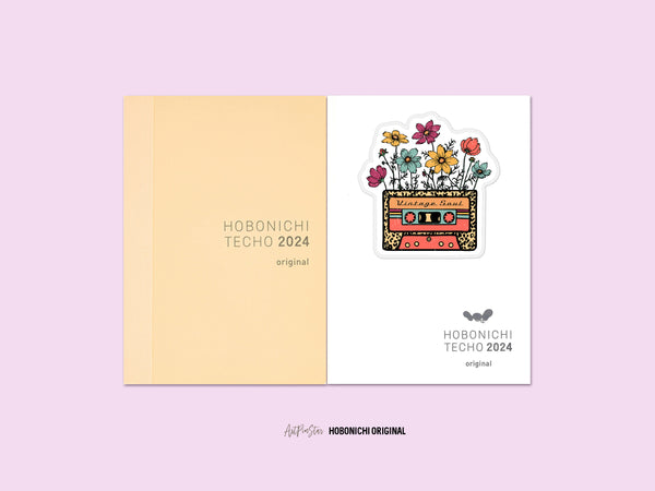 Retro Wildflower Cassette Vinyl Die Cut Sticker, 2.65" x 2.75"