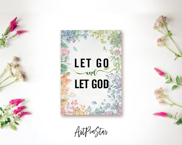 Let go and let God Bible Verse Customized Greeting Card