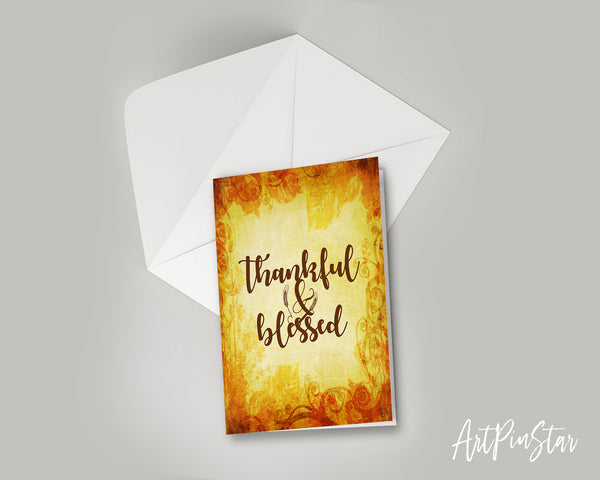 Thankful & Blessed Bible Verse Customized Greeting Card