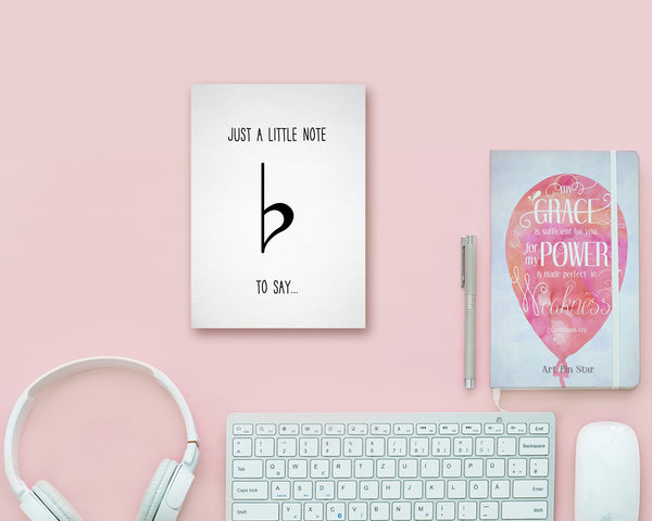 Just a little note to say Flat Sign Flat Sign Music Gift Ideas Customizable Greeting Card