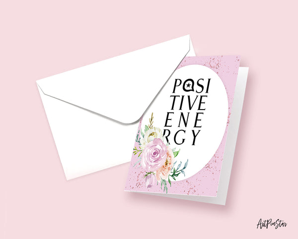 Positive Energy Happiness Quote Customized Greeting Cards
