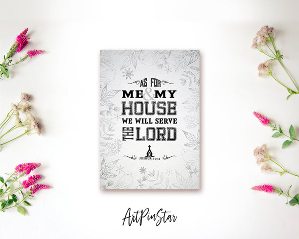 As for me & my house, we will serve the Lord Joshua 24:15 Bible Verse Customized Greeting Card