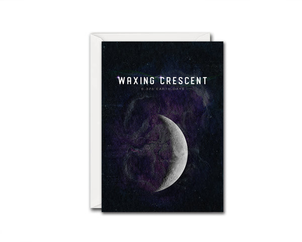 Waxing Crescent Moon Lunar Phases Customizable Greeting Card