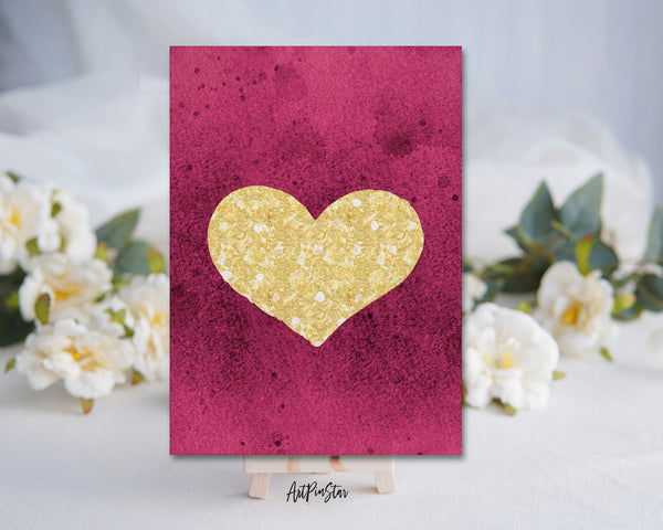 Gold Heart Valentine's Day Customized Greeting Card