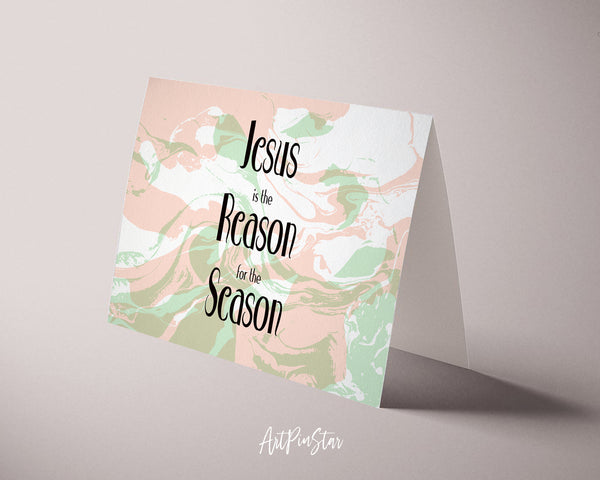 Jesus is the reason for the season Bible Verse Customized Greeting Card