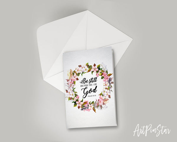 Be still and know that I am God Psalm 46:10 Bible Verse Customized Greeting Card