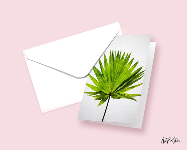 Green Palm Leaf Watercolor Botanical Garden Customized Greeting Card