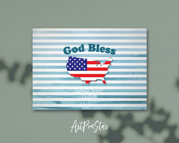 God bless America land that I love Bible Verse Customized Greeting Card