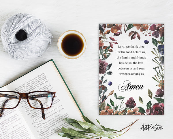 Lord we thank thee for the food before us Amen Bible Verse Customized Greeting Card