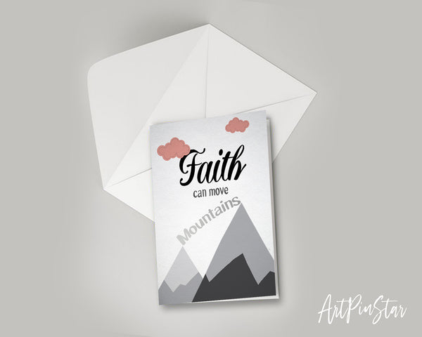 Faith Can Move Mountains Matthew 17:20 Bible Verse Customized Greeting Card