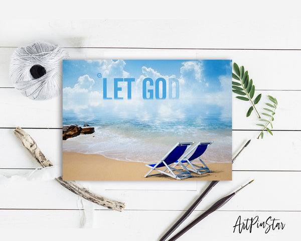 Let go and let Bible Verse Customized Greeting Card