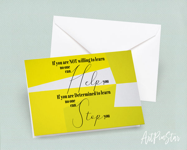 If you are not willing to learn, no one can help you Bible Verse Customized Greeting Card